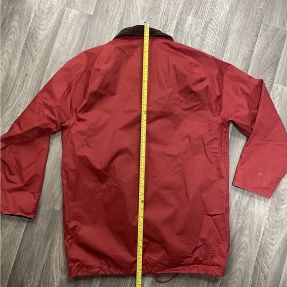 Barbour Beaufort Jacket Red Corduroy Collar Full Zip Coat, Size Medium M - Picture 9 of 16